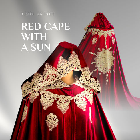 Red cape with a sun